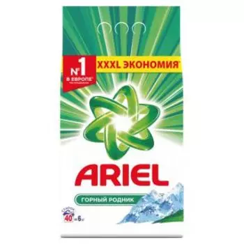 Средство для стирки Ariel Горный Родник автомат Порошок для стирки 6кг (81580205)