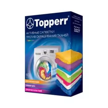 Средство для стирки Topperr 3227 Салфетка для улавливания цвета при стирке, 60шт