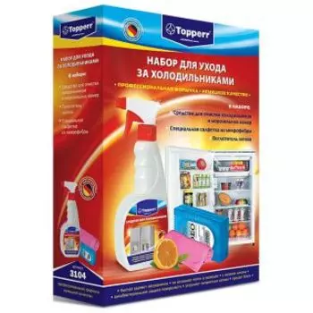 Средство для ухода за техникой Topperr 3104 Набор для холодильника (средство + поглотитель запаха + салфетки)