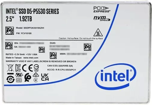 SSD накопитель Intel D5-P5530 1.92TB (SSDPF2KX019XZN1)