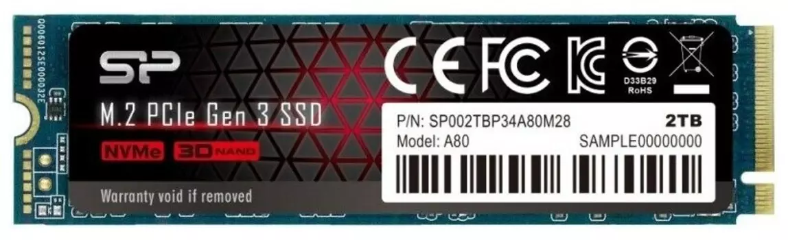 SSD накопитель Silicon Power M-Series M.2 2280 2Tb (SP002TBP34A80M28)