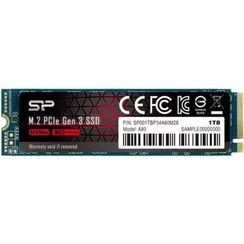 SSD накопитель Silicon Power P34A80 1Tb/PCI-E x4/M.2 2280 (SP001TBP34A80M28)