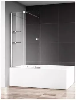 Стеклянная шторка для ванны Aquame AQM6601-2 (1200х1400 профиль хром)