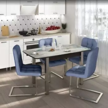 Стол обеденный Бител ФЛОРИДА СМ-7 ВЕНГЕ/ВЕНГЕ/Хром (нога милан)