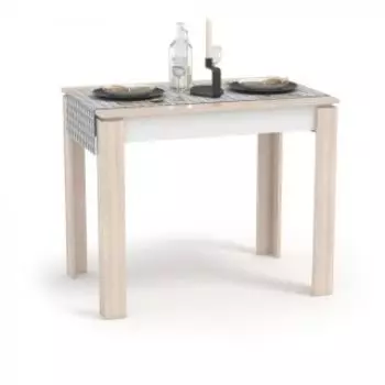 Стол обеденный Мебель-Комплекс Оптима шимо светлый/белый