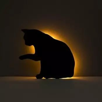 Светильник Lucia Кошка сидит черный (127)