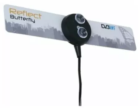 Телевизионная антенна Reflect BUTTERFLY 5V (активная, DVB-T2, без б/п, 33 дБ, коробка)