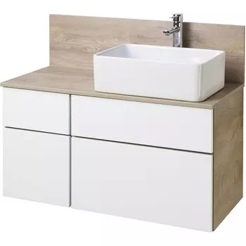 Тумба Акватон Мишель 100 Дуб Эндгрейн/Белый (1A244101MIX40)