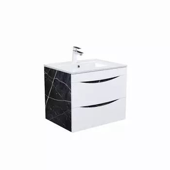 Тумба Iddis Cloud белая/черный мрамор с раковиной (CLO60B0i95K)