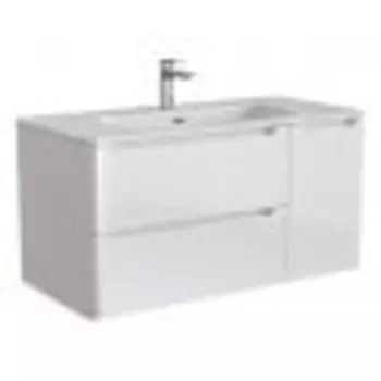 Тумба Iddis Edifice 100 подвесная, белая, с раковиной (EDI10W1i95K) (2 коробки)