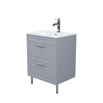 Тумба Iddis Oxford 60см, светло-серый, напольная, с умывальником (OXF60L0i95K)