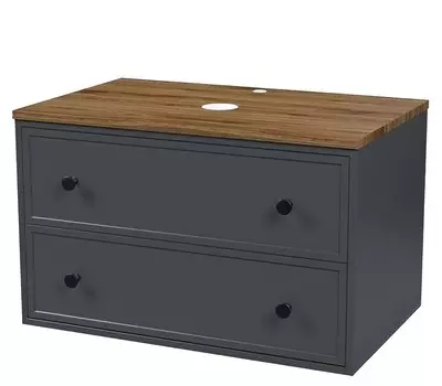 Тумба Iddis TOR80DMi95K макадамия орех/темно-серый