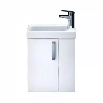 Тумба Iddis Torr 40 подвесная, белая полки справа, с раковиной (2 коробки) (TOR40WRi95K)