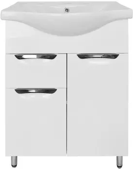 Тумба Loranto Стиль-60/1 600*840*450мм с раковиной Basic 60 (2 коробки) (CS00070392)