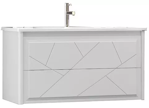 Тумба Opadiris Луиджи 100 белый матовый, подвесная, вар. 2 (под раковину Dreja Эйфория 100) (00-00006177)