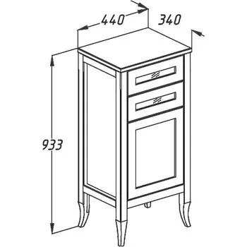Тумба Opadiris Мираж светлый орех правый (Р) (00-00000048)