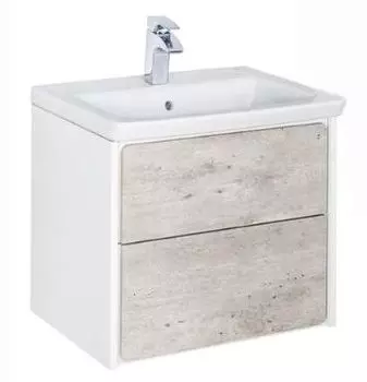 Тумба Roca Ronda для раковины GAP 700мм, бетон/белый глянец (ZRU9303003)