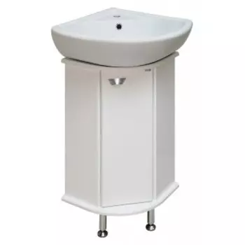 Тумба Runo БРАВО 40 угловая (д/раковины ЭЛЕГИЯ угловой) белая (Вн Т4 RUNO)