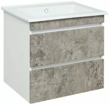 Тумба Runo Манхэттен 65 подвесная серый бетон (под умывальник Оскар 65 Оскар 65) (00-00001018)