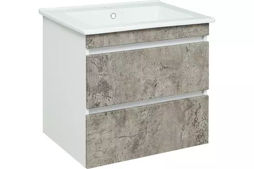 Тумба Runo Манхэттен 65 подвесная серый бетон (под умывальник Оскар 65 Оскар 65) (00-00001018)