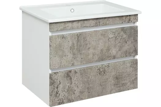 Тумба Runo МАНХЭТТЕН 75 (для раковины ОСКАР 75) серый бетон, подвесная (Вн Т100 RUNO)
