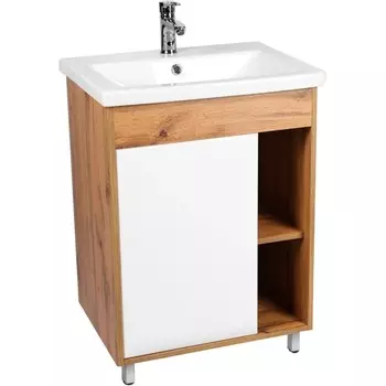Тумба Viant Бостон 50 дуб вотан/белый 1 дв. (под раковину COMO 50) (VBOS50CO-T1ST)