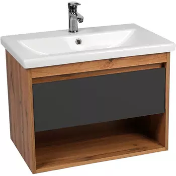 Тумба Viant Бостон 50 графит дуб вотан/белый 1 ящ. (под раковину COMO 50) (VBOS50COG-T1YP)
