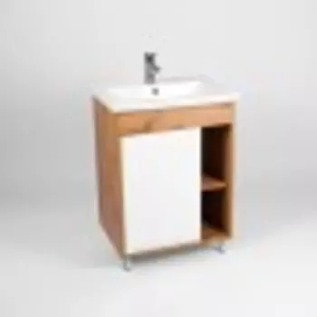 Тумба Viant Бостон 60 дуб вотан/белый 1 дв (под раковину COMO 60) (VBOS60CO-T1ST)