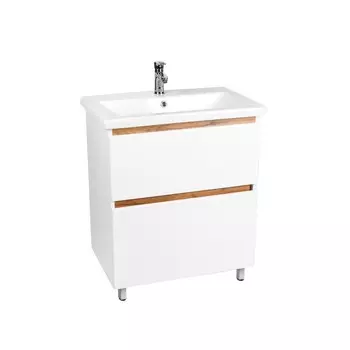 Тумба Viant Мальта 60 дуб вотан/белый 2ящ (под раковину COMO 60) (VMAL60CO-T2Y)
