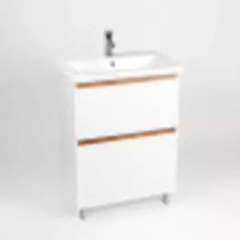 Тумба Viant Мальта 60 дуб вотан/белый 2ящ (под раковину COMO 60) (VMAL60CO-T2Y)