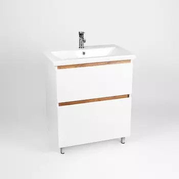 Тумба Viant Мальта 70 дуб вотан/белый 2ящ (под раковину COMO 70) (VMAL70CO-T2Y)