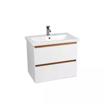 Тумба Viant МАЛЬТА 80 2ящ., дуб вотан/белый (под раковину COMO 80) (VMAL80CO-T2YP)