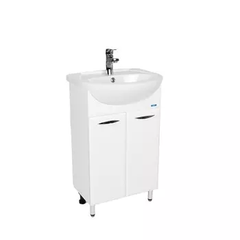 Тумба Viant ПРАГА 55 2дв., белая (под раковину ERICA 55) (VPRA55ER-T2ST)