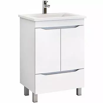 Тумба VIGO Grani 60-2-1 напольная, 2 дв., 1 ящ. белый (под раковину Элина 60) (tn.GRI.ELI.60.2D.1Y)