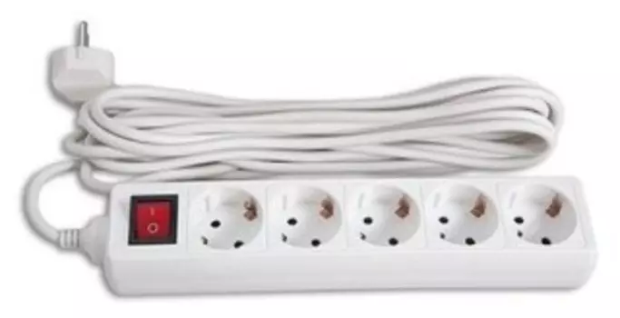 Удлинитель Buro BU-PS5.5/W (5м, 5роз.) белый