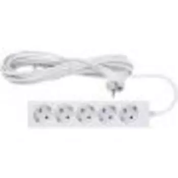 Удлинитель DUWI 32061 6 Supraline (5гн. 5м) белый