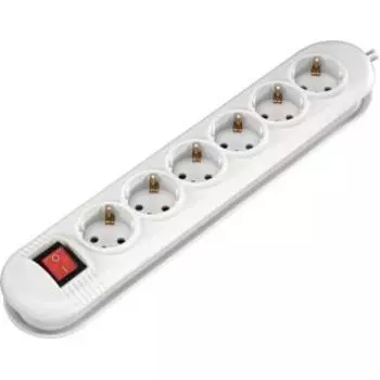 Удлинитель HAMA H-108853 (1.4м 6роз) белый