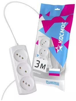 Удлинитель Космос YKsm-3m-3g(6A)E