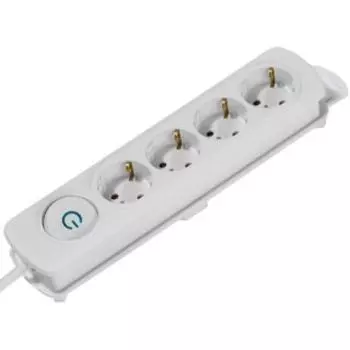 Удлинитель Vivanco 4 роз с/з, 2.5м белый (37645)