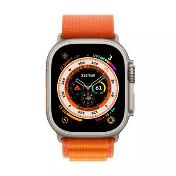 Умные часы Apple Watch 8 Ultra GPS+Cellular 49мм Титановый корпус/ремешок оранжевый Large (MQEV3LL/A)