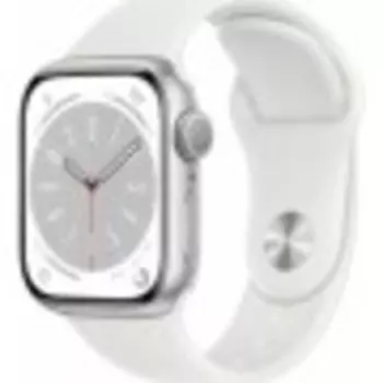 Умные часы Apple Watch Series 8 A2771 45мм серебристый, ремень белый, браслет M/L (MP6Q3LL/A)