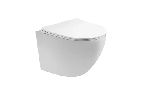 Унитаз Aquatek АМАДЕО подвесной компакт безободковый 490х360х320, тонкое сиденье с мех. плавного закрывания, крепеж (AQ1180-00)