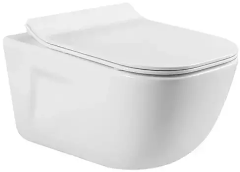 Унитаз Aquatek ДИВА компакт подвесной безободковый 510х350х360мм, тонкое сиденье с мех. плавного закрывания, крепеж (AQ2012-00)