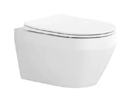 Унитаз Aquatek ЛЕЯ подвесной безободковый 490х360х320мм, тонкое сиденье с механизмом плавного закрывания, крепеж (AQ1199-00)