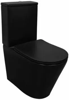 Унитаз Azario Black Queen безободковый, с сиденьем м/лифт (AZ-8380)