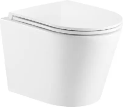 Унитаз Azario FONTI безободковый, с сиденьем м/лифт 535x365x310 (AZ-402W)