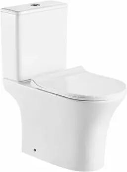 Унитаз Azario FRETTA ROUND безободковый, с бачком, с сиденьем м/лифт 650x340x770 (AZ-7121) (2 коробки)