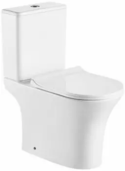 Унитаз Azario FRETTA ROUND безободковый, с бачком, с сиденьем м/лифт 650x340x770 (AZ-1217+AZ-1216)