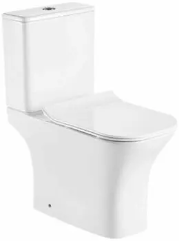 Унитаз Azario FRETTA SQUARE безободковый, с бачком, с сиденьем м/лифт 650x340x790 (AZ-5121)