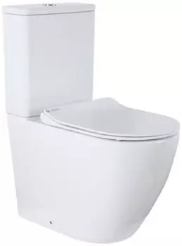 Унитаз Azario Grado белый безободковый, с бачком, сидением м/лифт и арматурой 665х380х845 (AZ-2141 UQ1)